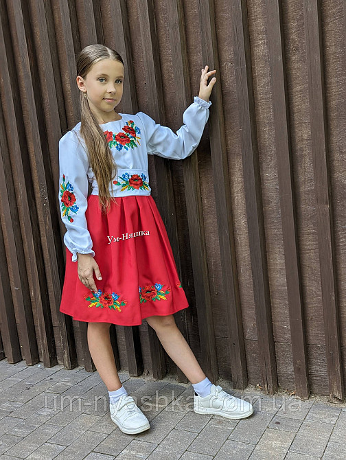Сукня червона вишиванка з соняшниками р.128-146 Кривой Рог - изображение 5
