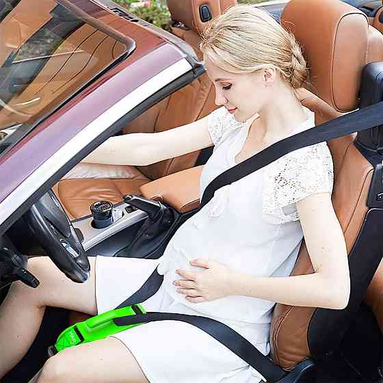 Ремінь безпеки для вагітних регулятор положення ременя авто комфортний адаптер захист животика зелений Київ