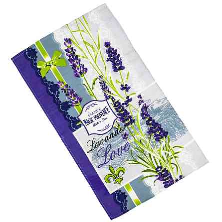 Кухонний рушник рогожка з петелькою та принтом lavender love 35х61см 180г/м2 (Лавандовий) Суми