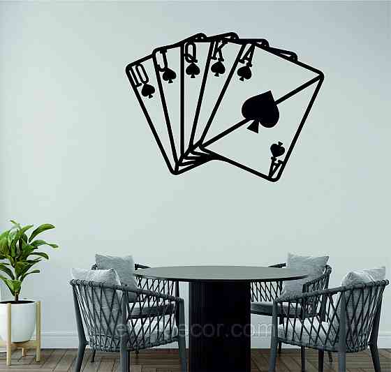 Декоративне настінне Панно «Карти» Декор на стіну 90*68 см, Чорний Київ