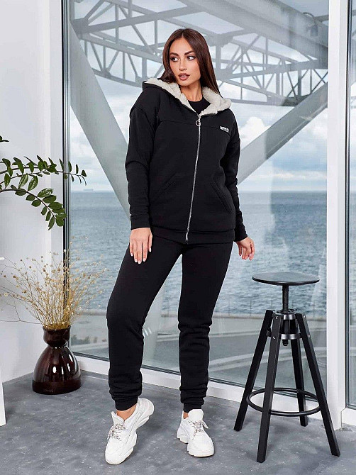 Жіночий костюм з хутром Чорний 2XL-3XL Харків - фото 1
