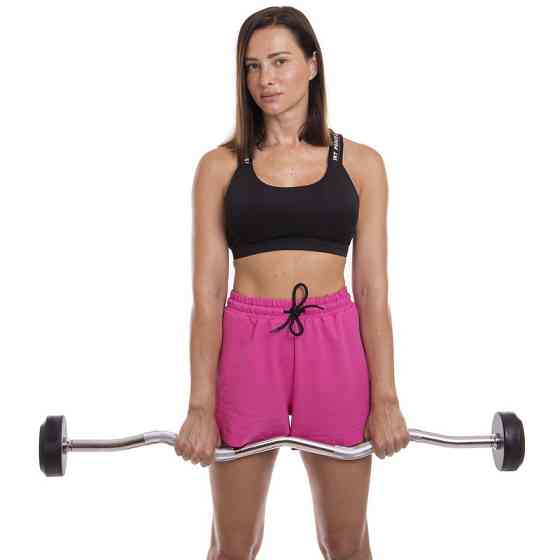 Штанга фіксована вигнута прогумована Zelart 2687-10 довжина 95 см 10 кг Київ