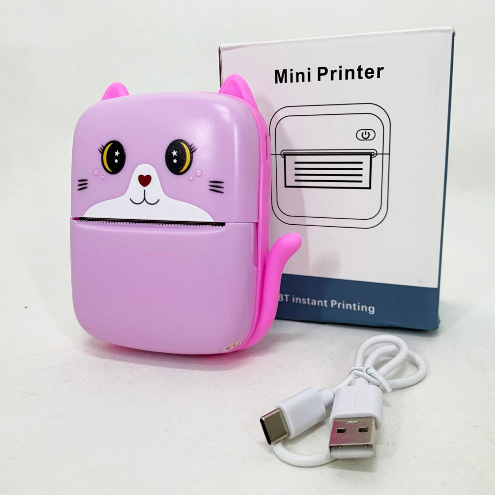 Портативный детский термопринтер с Bluetooth A8 Cat мини принтер для телефона Pink KZ-58 Львов - изображение 4