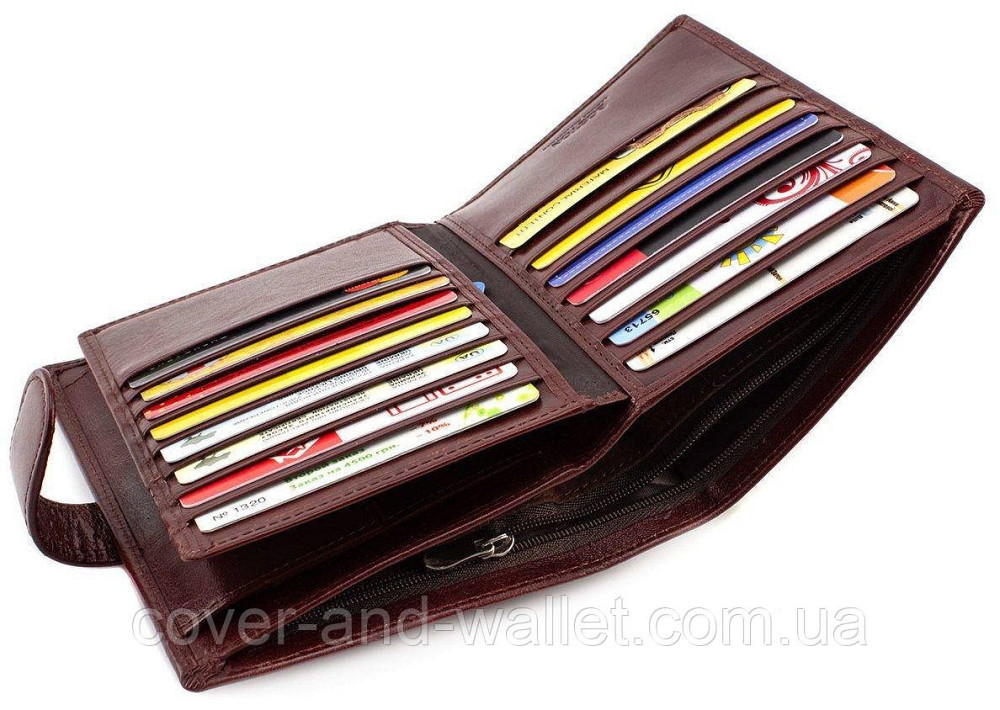 Велике солідне шкіряне чоловіче портмоне із гладкої шкіри Boston Киев - изображение 9