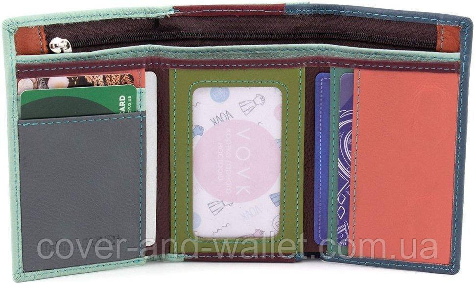 Компактный женский кожаный кошелек синего цвета с автономной монетницей ST 031 Киев - изображение 6