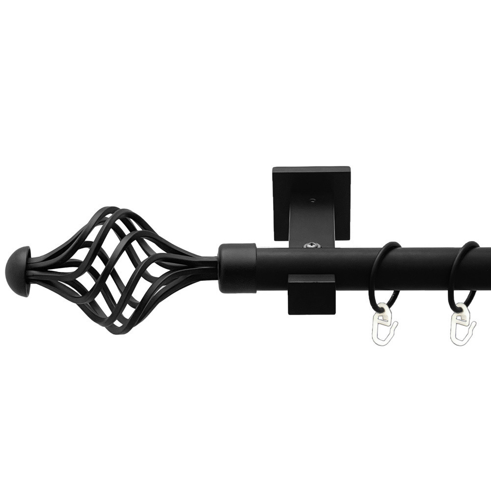 Карниз Orvit Арезо металевий однорядний техно гладка труба кільце металеве Чорний Оксамит 25 мм 200 см Львов - изображение 1