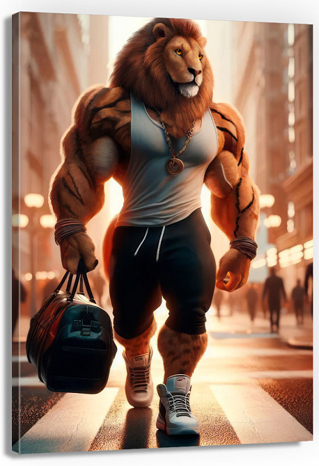 Картина Холсті в спортзал  Лев  KLM_15 100х150 см Киев - изображение 1