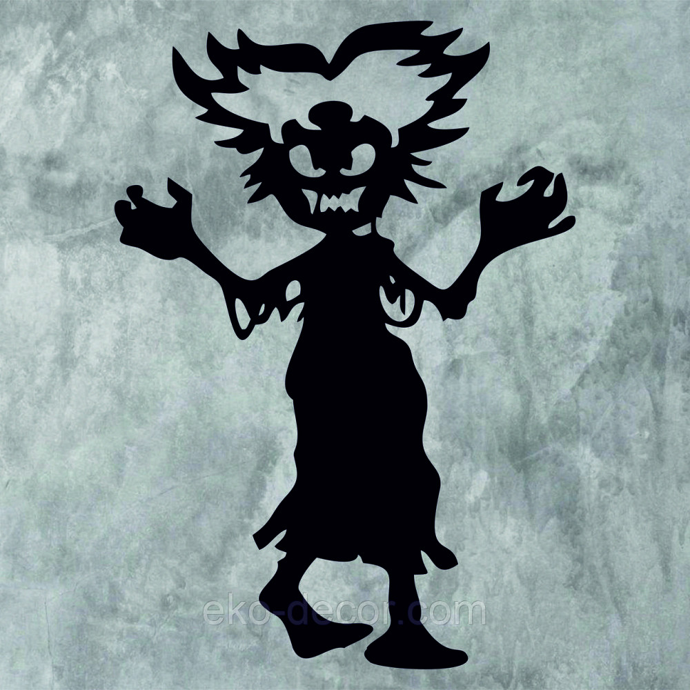 Декоративне настінне Панно «Сілует дітей. Гелловін», Декор на стіну 90*63 см, Чорний Київ - фото 10