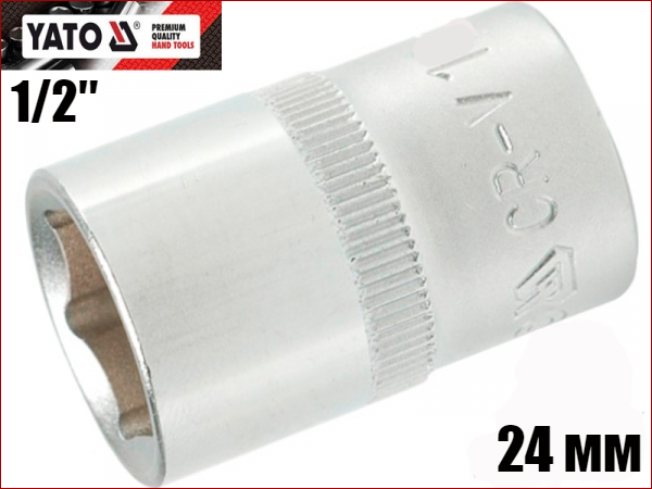 Головка торцевая 6-гранная YATO: квадрат 1/2, 24 мм, L=38мм Харьков - изображение 1