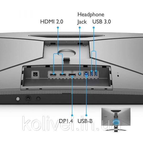 TFT 27" BenQ EX270M, IPS, FHD, 240 Гц, 1мс, 2xHDMI, DP, USB-hub, HAS, колонки, сірий металік (9H.LLALJ.LBE) Київ - фото 7