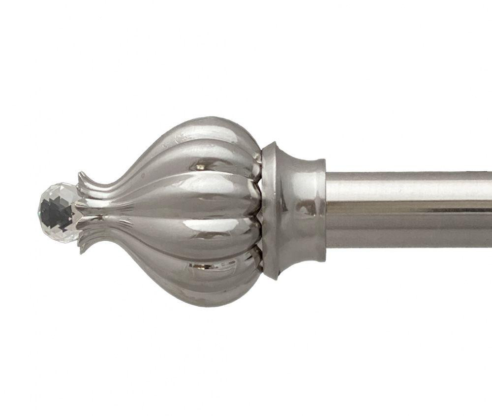 Карниз Orvit Таджа-Кристал металевий дворядний техно гладка труба кільце металеве Нержавіюча Сталь 25\19 мм 240 см (00-00026579) Львів - фото 2