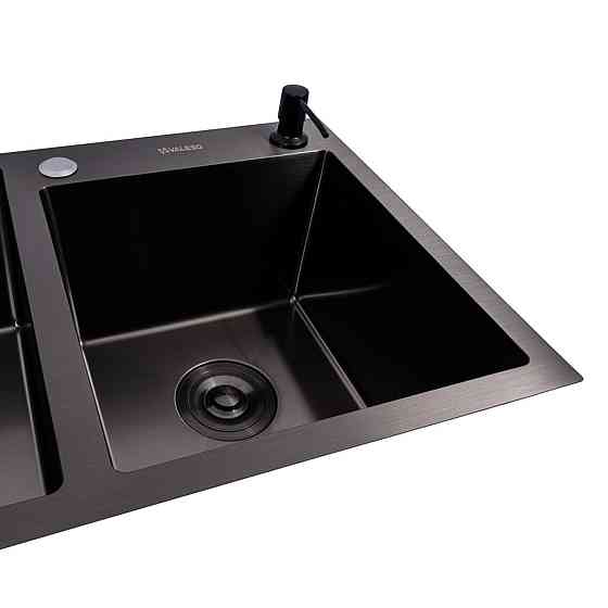 VALESO Кухонна мийка 78*43 PVD чорна на дві чаші VALESO Handmade (3.0/0.8) Киев