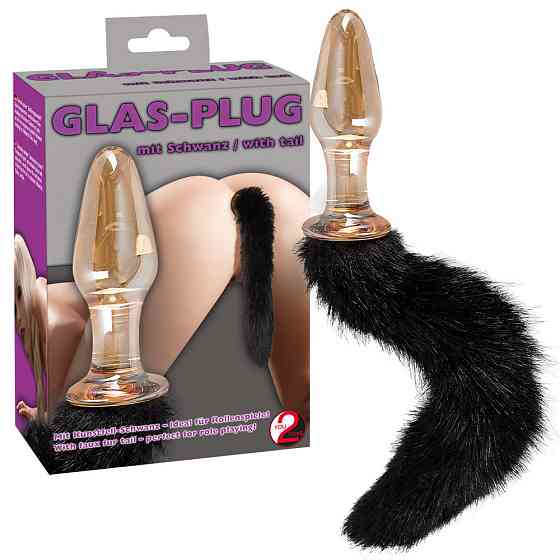 Анальна пробка - Glass-Plug With Tail Sex Aura Київ