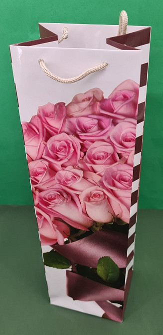 Пакет паперовий подарунковий під пляшку 12/9/36 (артBUT-45) (12 шт.) Харків - фото 1