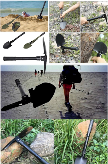 Складная туристическая лопата 5в1 в чехле 42 см Киев - изображение 7