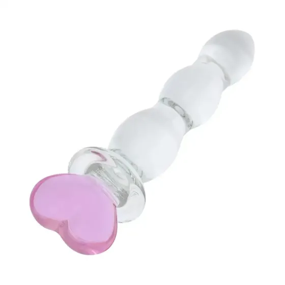 Стеклянная анальная цепочка Gildo Glass Butt Plug Heart Shape No. 35 Львов