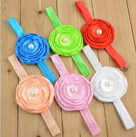 Дитяча персикова пов'язка - окружність 36-50см, розмір квітки 8см Київ