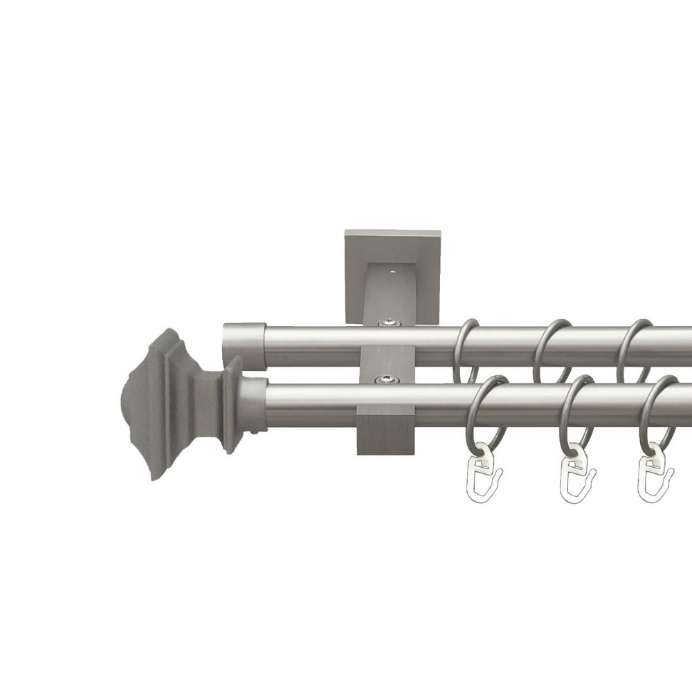 Карниз Orvit Борджеза металевий дворядний техно гладка труба кільце металеве Сатин 19\19 мм 200 см (00-00027356) Львів - фото 1