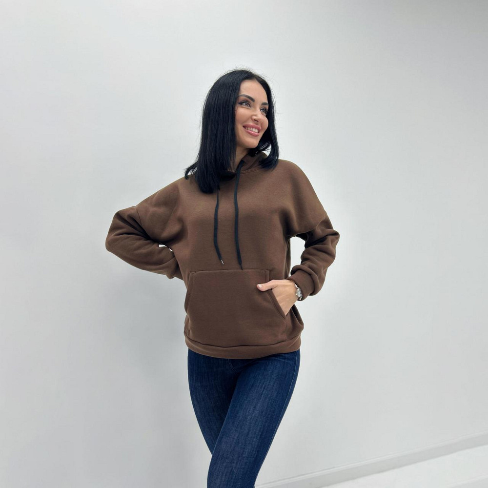 Однотонный батник с капюшоном 