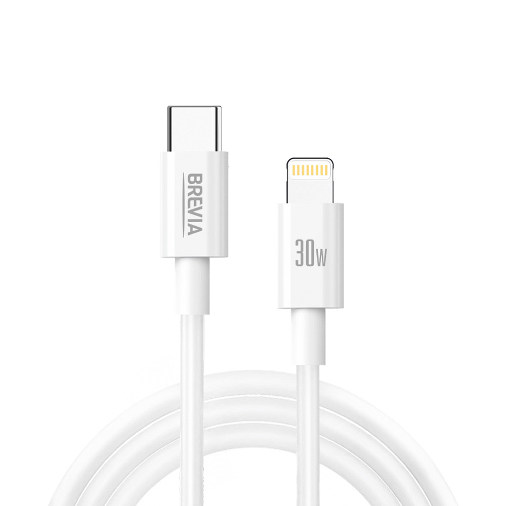 Кабель Brevia Type-C to Lightning 30W 1м, білий ZIP (55100WCLZ1) Львів - фото 1