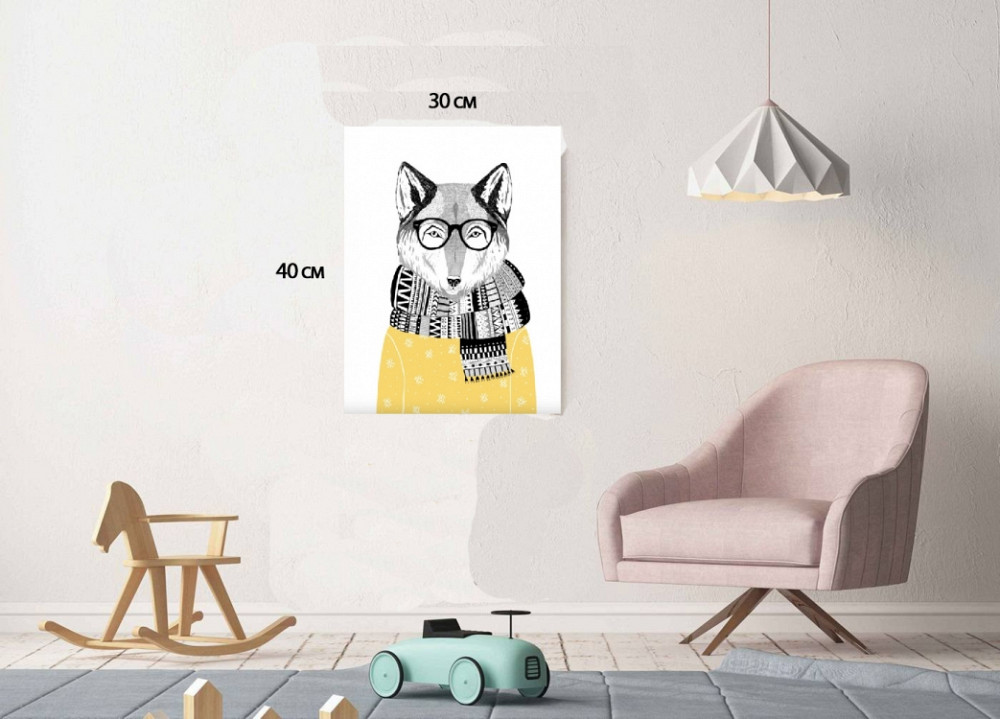 Постер в деревяном подрамнике на стену Fox 30х40 см Винница - изображение 1