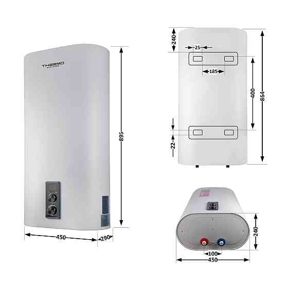 Водонагреватель электрический Thermo Alliance 50 л плоский вертикальный, сухой ТЭН 2 кВт (0,8+1,2) DT50V20G(PD)-D/2 Киев