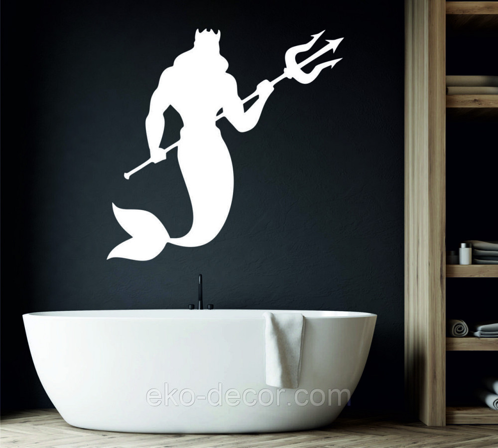 Декоративное настенное 3D Панно «Морской царь» Декор на стену с объемом 70*68 см, Белый Киев - изображение 2