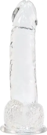 Прозрачный фаллоимитатор на присоске ADDICTION — Clear Dildo with Balls 8″, вибропуля в подарок Львов