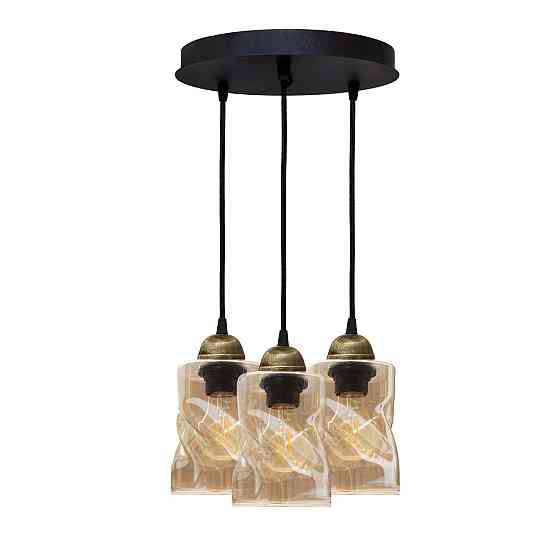 Светильник подвесной MSK Electric Tornado на круглой основе под три лампы Е27 PL 20245-3R BK Одесса