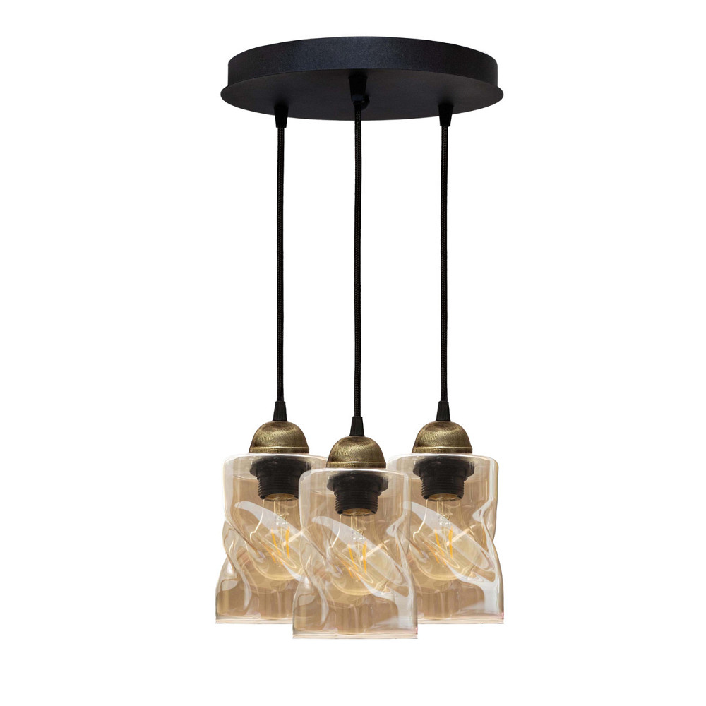 Светильник подвесной MSK Electric Tornado на круглой основе под три лампы Е27 PL 20245-3R BK Одесса - изображение 2