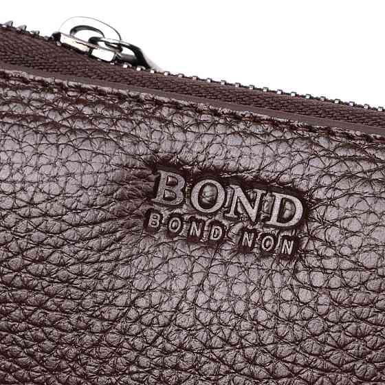 Місткий чоловічий клатч із двома відділеннями з натуральної шкіри BOND 22025 Коричневий Київ