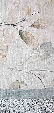 Обои виниловые на флизелине Rasch County Living метровые листья ветки прованс коричневые синие серые на белом Киев