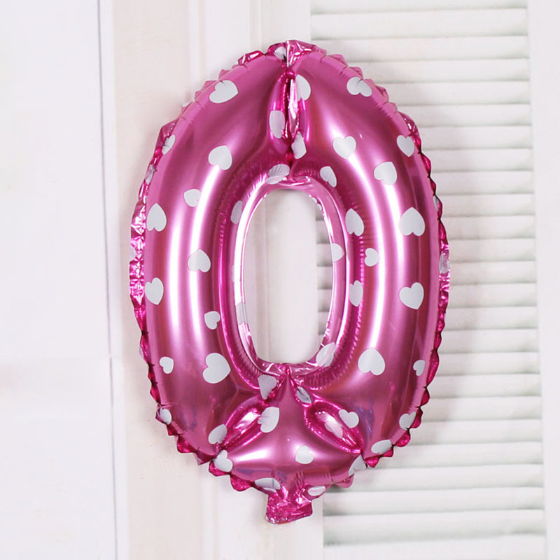 Шарик цифра 0 фольгированная с сердечками 32 дюйма розовый Киев - изображение 2