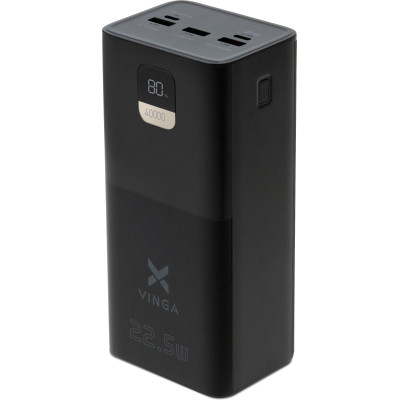 Батарея универсальная Vinga 40000 mAh 22.5W Display Black (VPBB4022) Винница - изображение 1