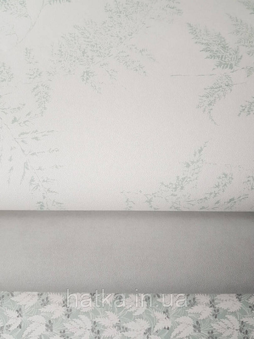 Шпалери флізелінові дитячі еко Lutece Tartine et Chocolat ніжні великі гілки листя смарагдові на білому Київ - фото 2