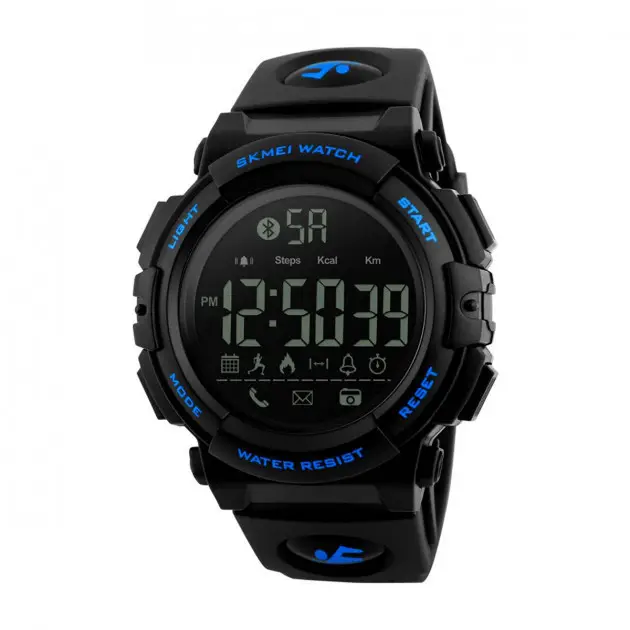 Чоловічий спортивний наручний годинник Skmei 1303 з крокоміром Синій Київ - фото 2
