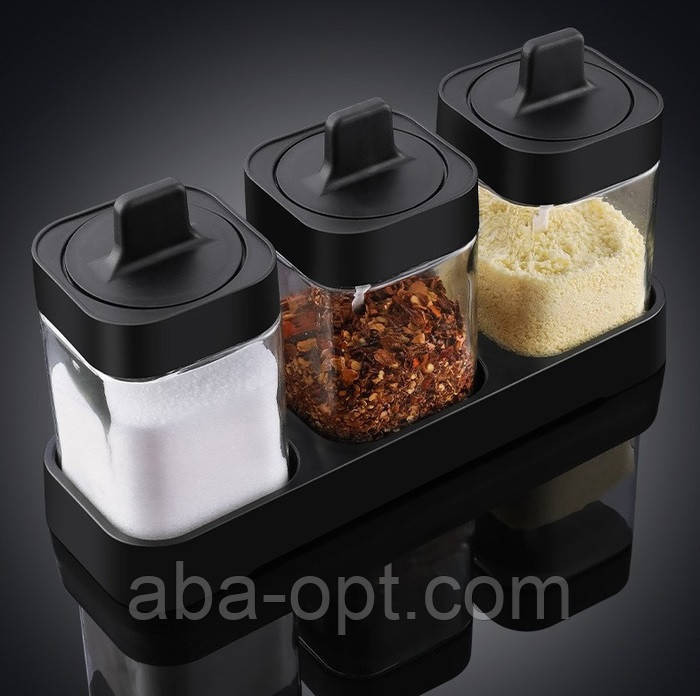 Органайзер для спецій на 3 ємності 0,4 л Соло (шт) Одеса - фото 1