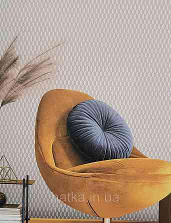 Шпалери вінілові на флізеліні AdaWall Omega1.06х10 геометрія 3д фігури роми смуги коричневі 23208-5 Київ