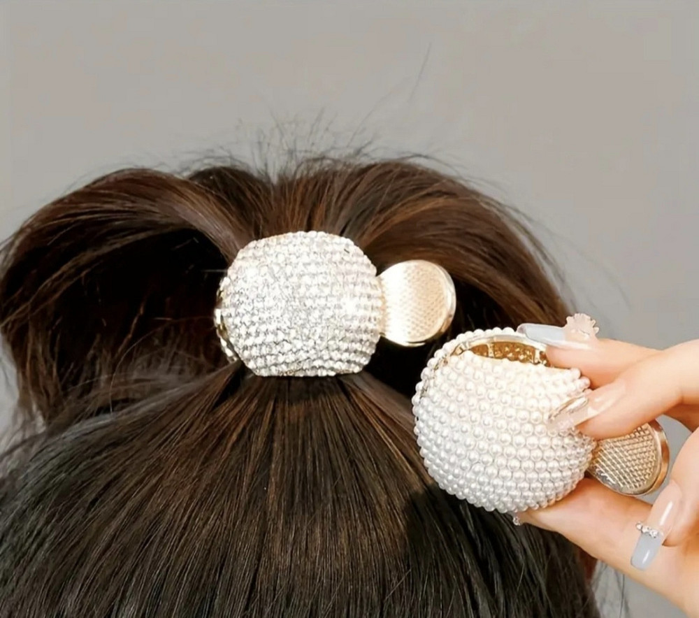 Затискач для волосся Золотистий з перлинами Смела - изображение 3