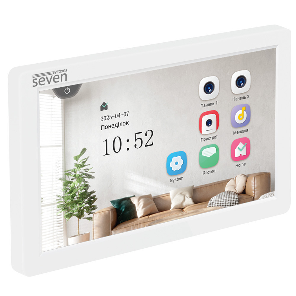 Видеодомофон 7 дюймов SEVEN DP-7570 FHD IPS white Киев - изображение 2
