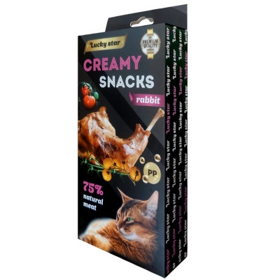 Лакомство для котов Lucky Star Мягкое пюре из мяса кролика в стиках 10 г (4820281500527) Вінниця - фото 1