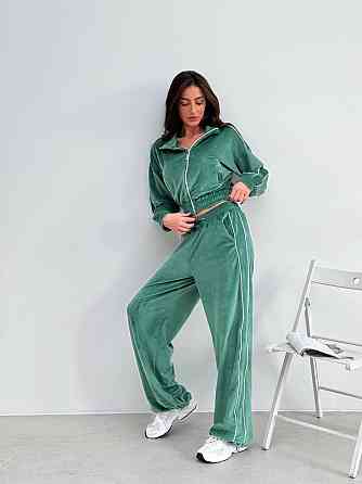 Велюровый костюм с лампасами Зелёный 48/52 Харьков