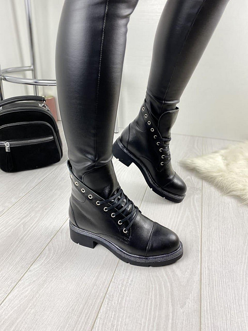 Черевики жіночі D and V чорні натуральна шкіра зима висота 13см розмір 36р. (3032) Коломыя - изображение 6