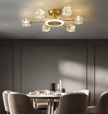 Светодиодная люстра Нептун 8810-B (Золотая) на 6+1 плафонов Винница