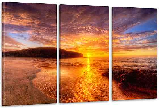 Модульна картина Захід сонця на пляжі (53х100см) Аrt-233_3А Київ