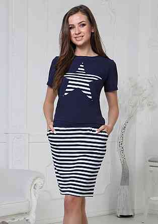 Костюм с юбкой Афина батал 54, Темно-синий Киев