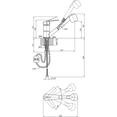 Змішувач Kroner Odra-C030-T (CV021127) Вінниця - фото 8