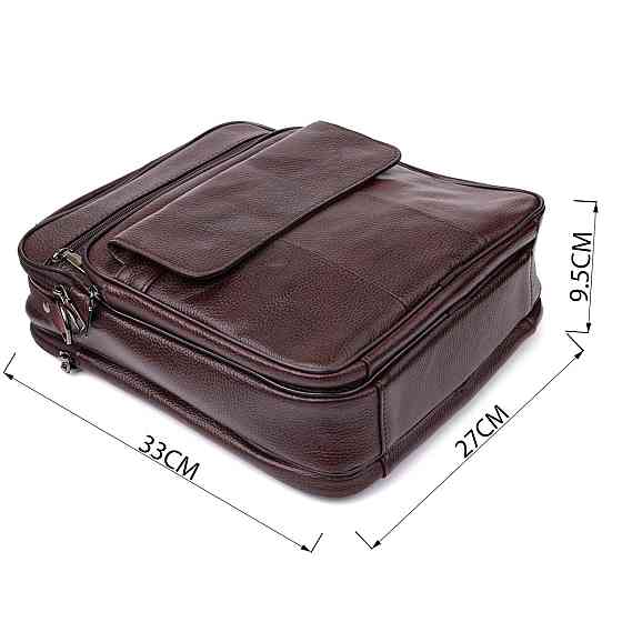 Практичная мужская сумка с ручкой для переноса в руке из натуральной кожи Vintage 23024 Коричневый Киев