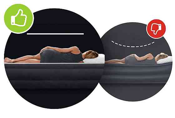 Матрац надувний Intex 64758 191х137 см, чорно-синій Київ