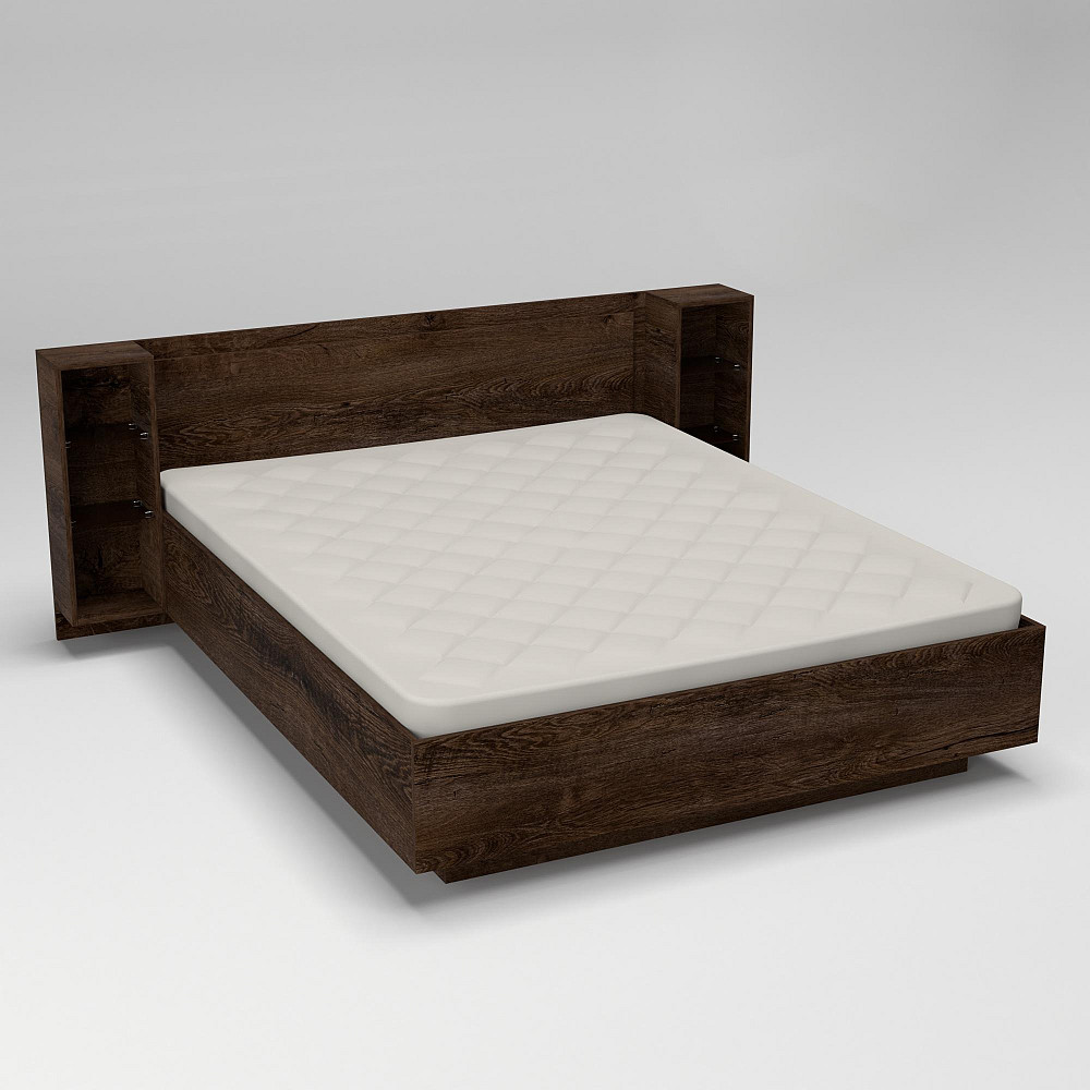 Кровать Кристалл №1 двуспальная, Дуб Конкордия, 2035х2176х850 Львов - изображение 3